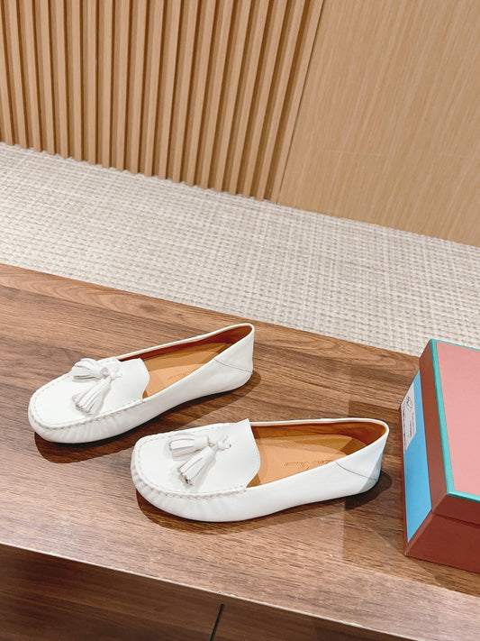 Лофери LP DOT SOLE WALK З БІЛОЇ ОЛЕНЯЧОЇ ШКІРИ – 35