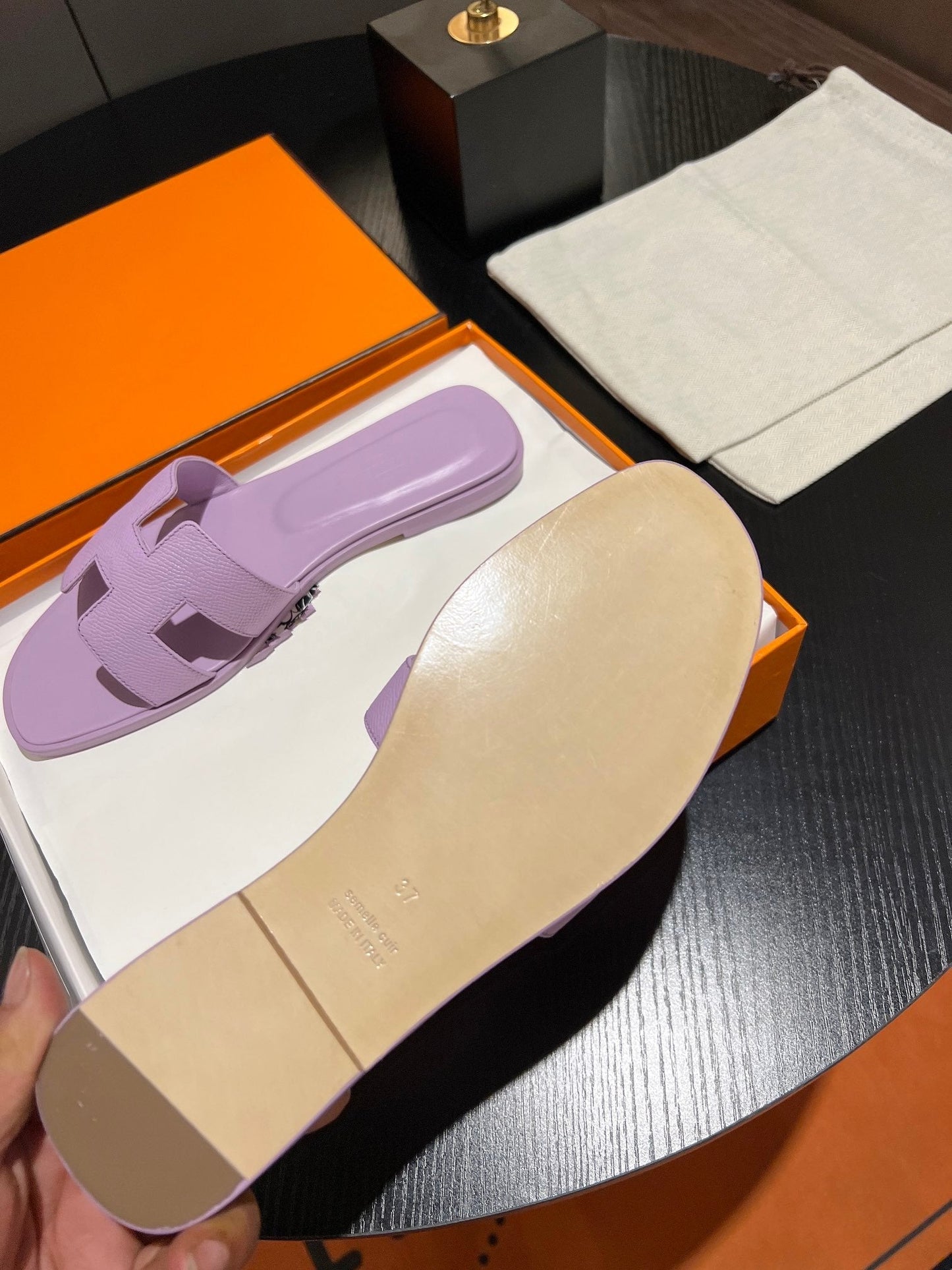 0RAN SANDAL Leather Lavender - 35