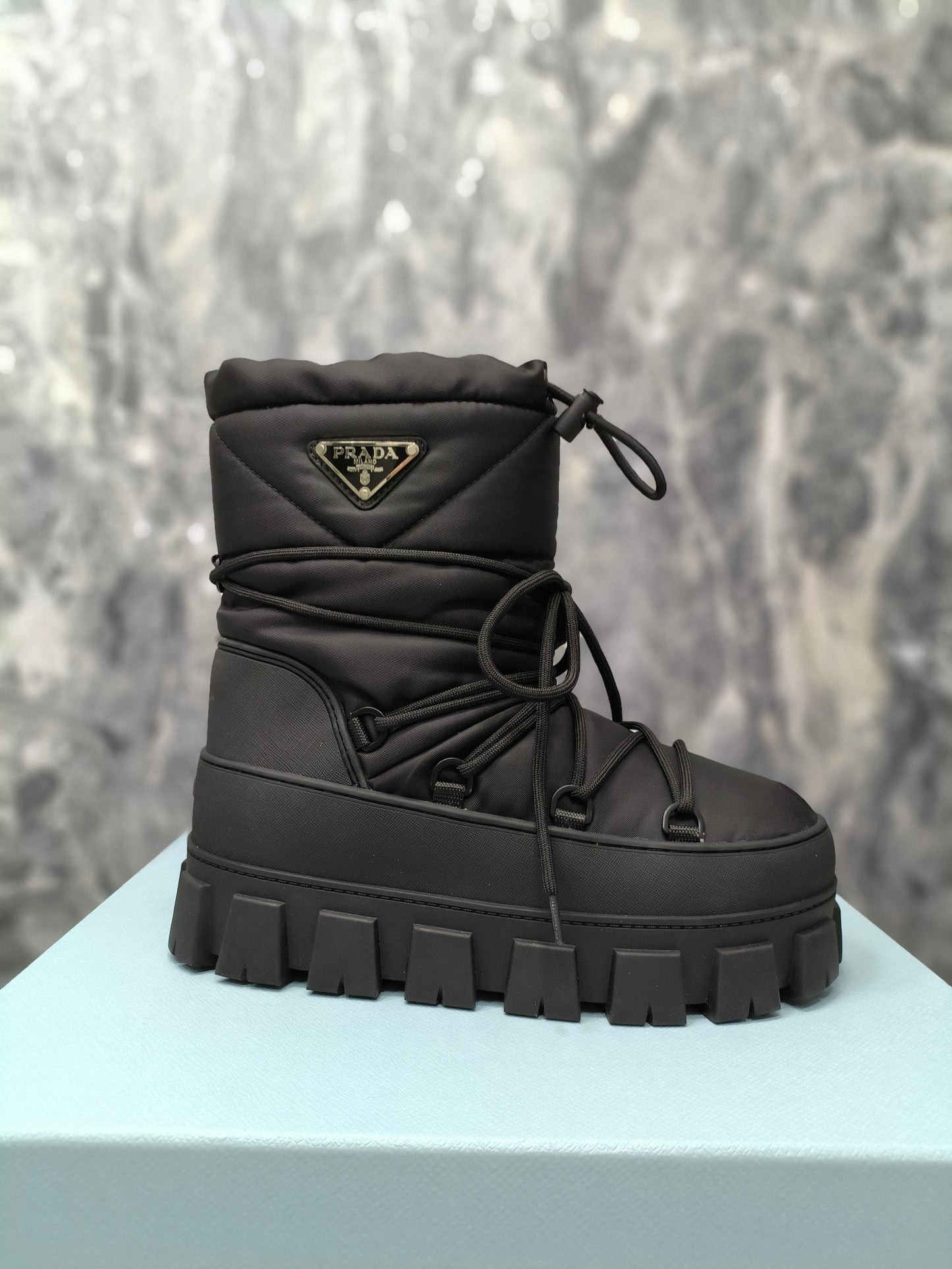 PRA RE-NYLON GABARDINE APRÈS SKI BOOTIES BLACK - 35