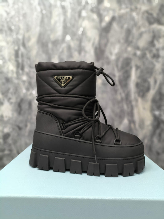 PRA RE-NYLON GABARDINE APRÈS SKI BOOTIES BLACK - 35