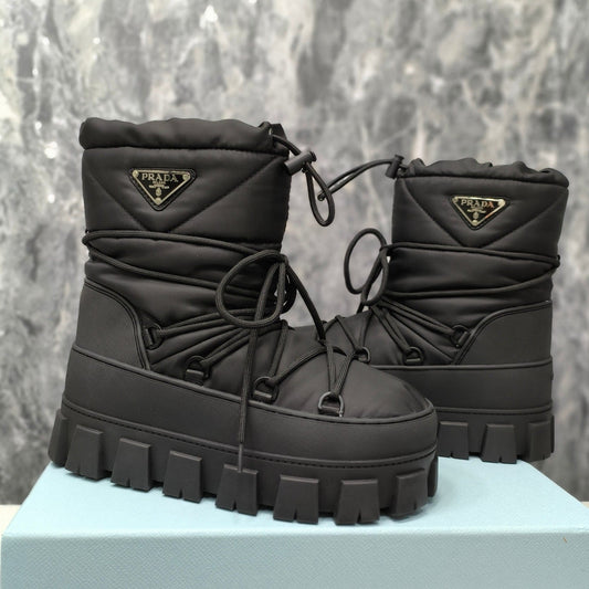 PRA RE-NYLON GABARDINE APRÈS SKI BOOTIES BLACK - 35