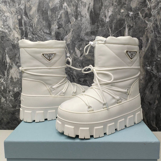 PRA RE-NYLON GABARDINE APRÈS SKI BOOTIES WHITE - 35