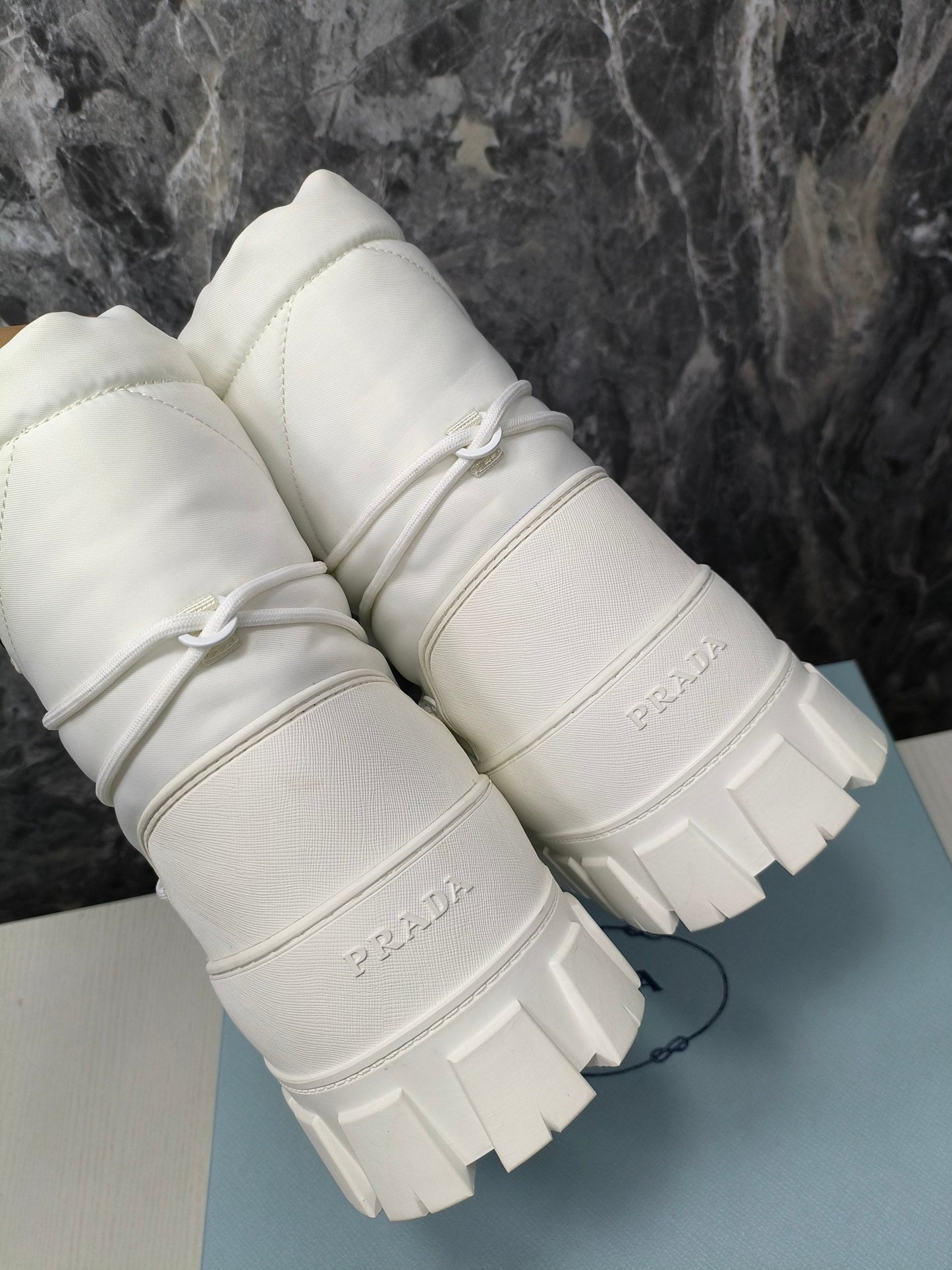 PRA RE-NYLON GABARDINE APRÈS SKI BOOTIES WHITE - 35
