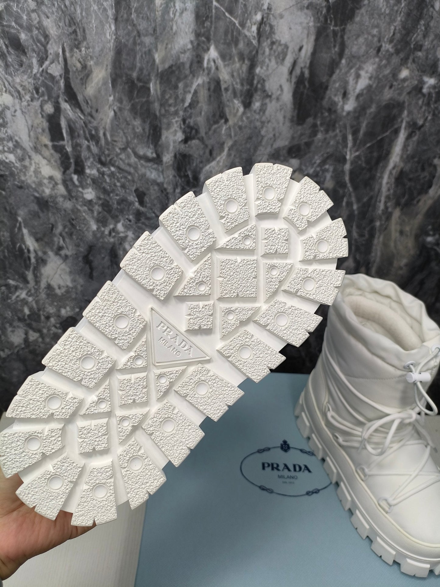 PRA RE-NYLON GABARDINE APRÈS SKI BOOTIES WHITE - 35