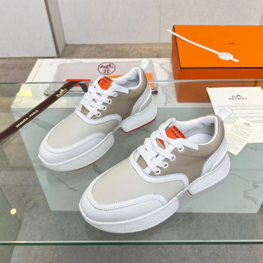 GIGA SNEAKER CARAMEL MIX LIGHT GRAY CALFSKIN - 35