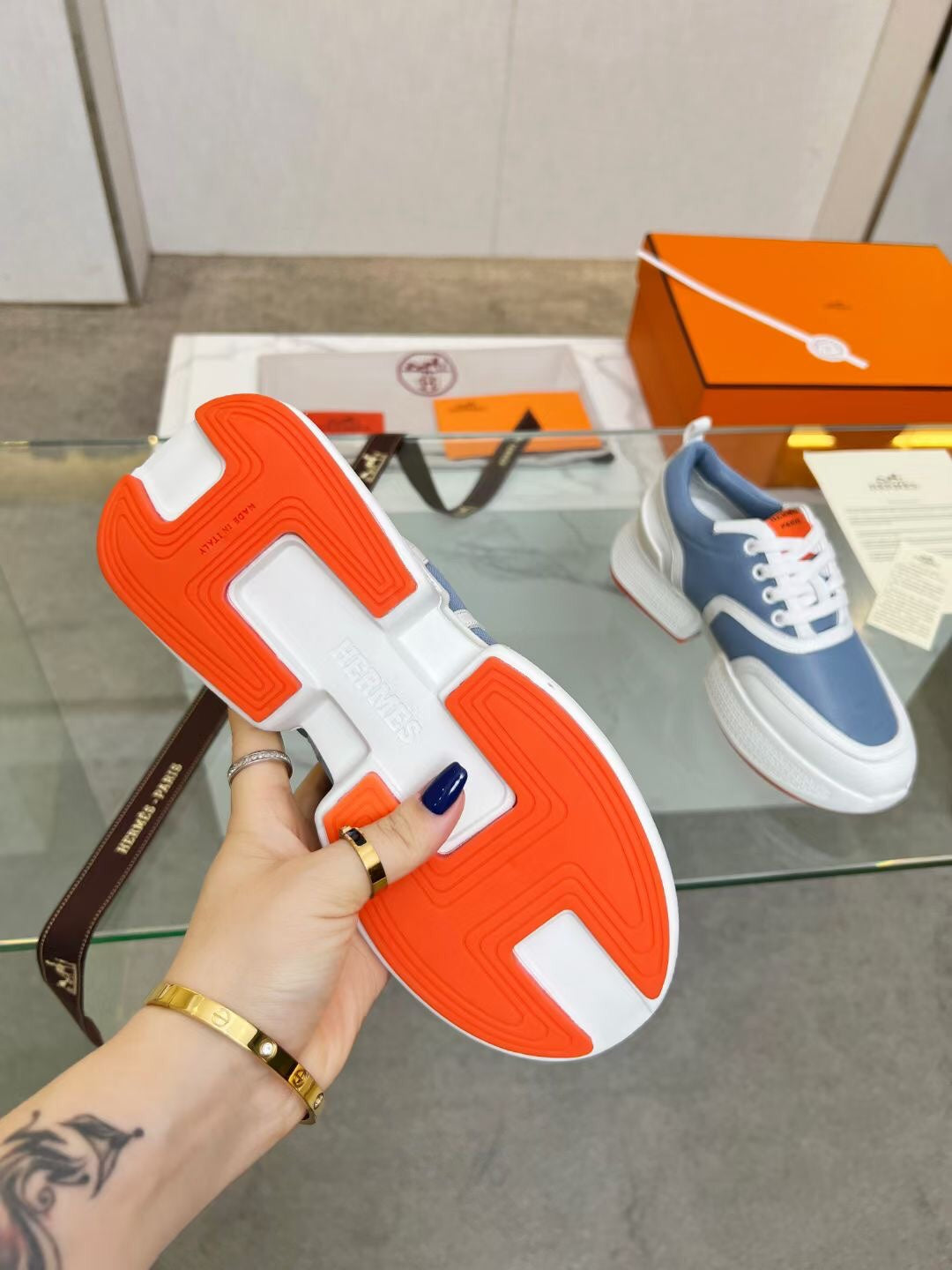 GIGA SNEAKER SKY MIX WHITE CALFSKIN - 35