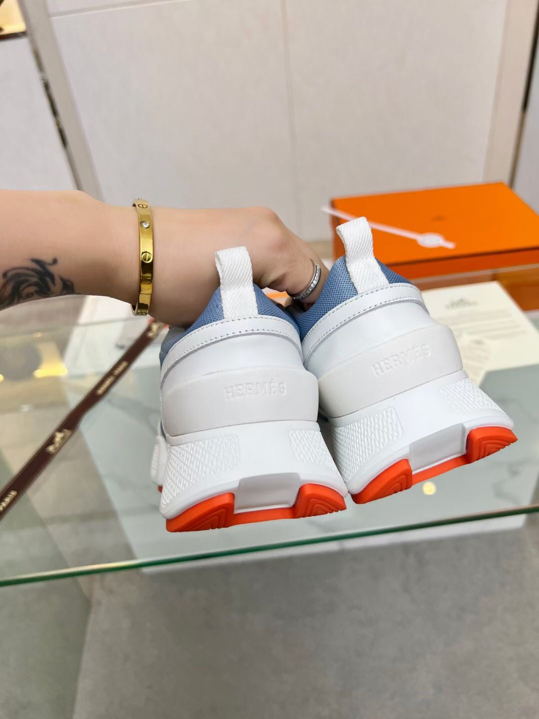 GIGA SNEAKER SKY MIX WHITE CALFSKIN - 35