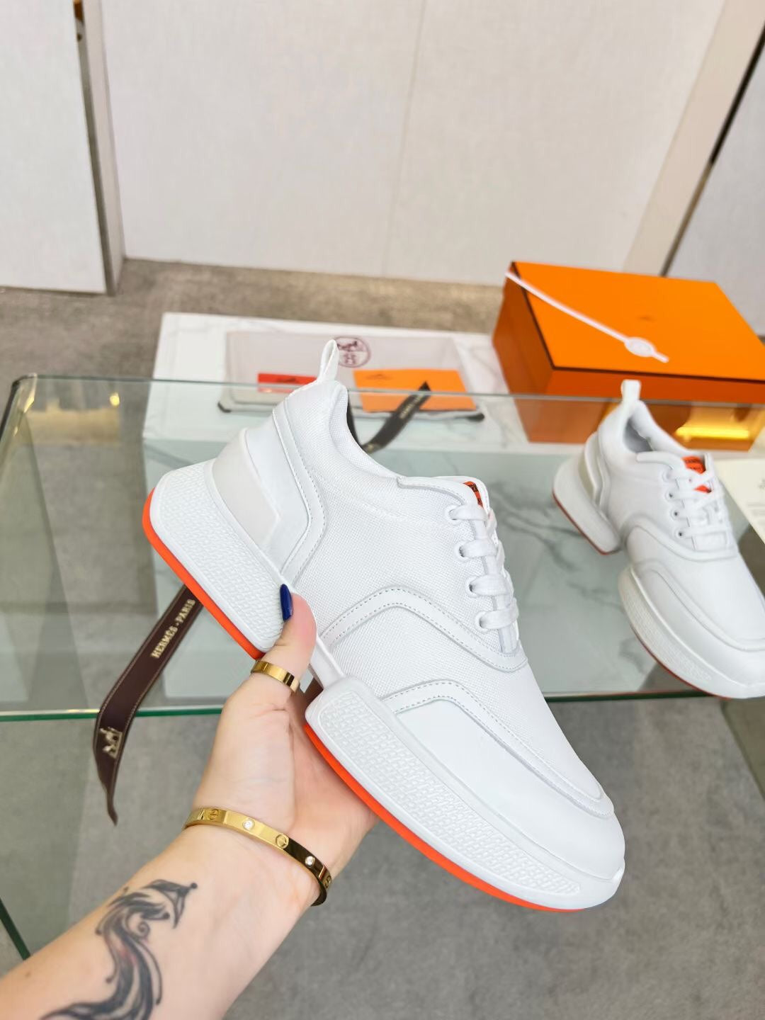GIGA SNEAKER WHITE CALFSKIN - 35