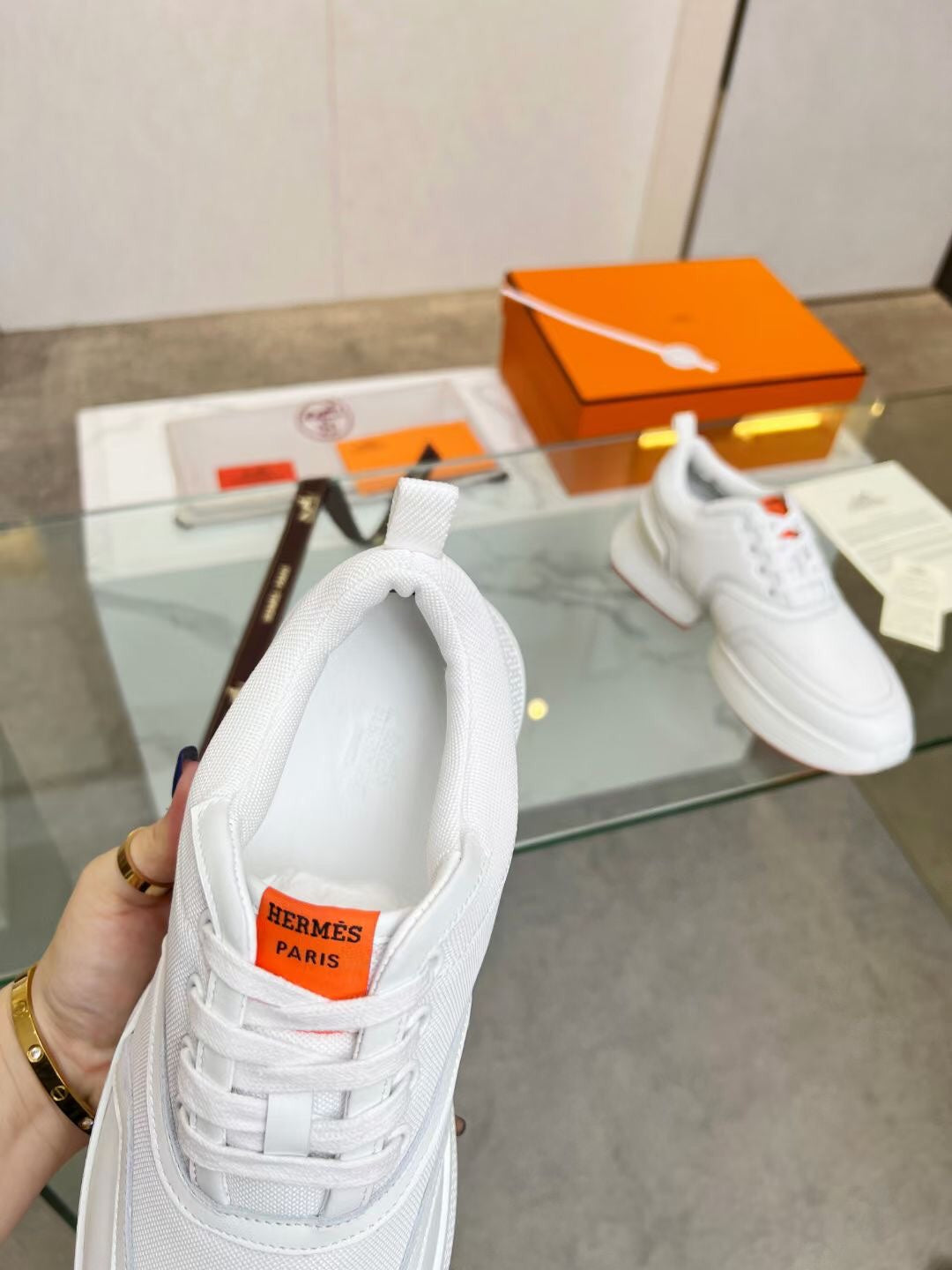 GIGA SNEAKER WHITE CALFSKIN - 35