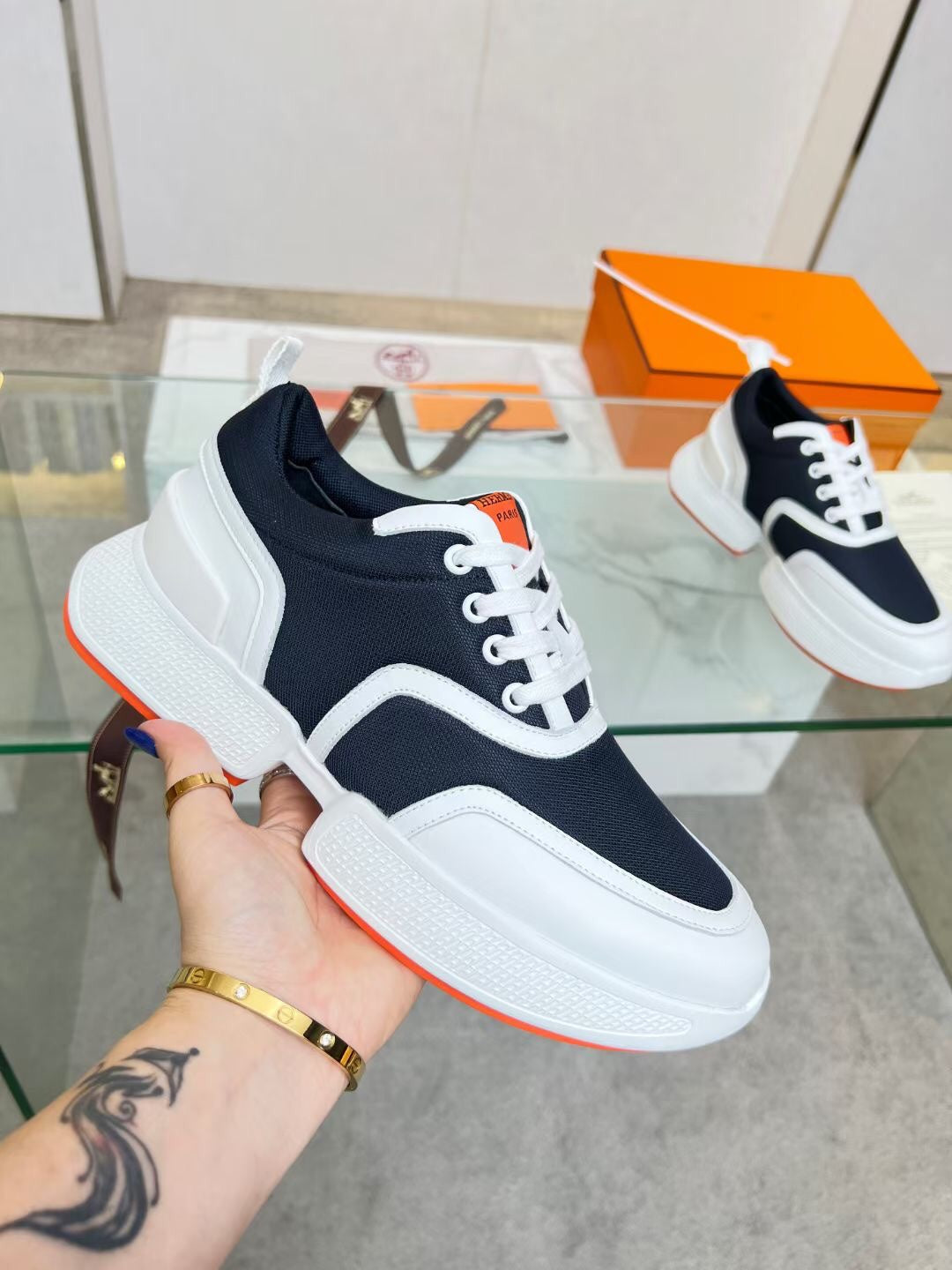 GIGA SNEAKER CHARCOAL BLUE CALFSKIN - 35