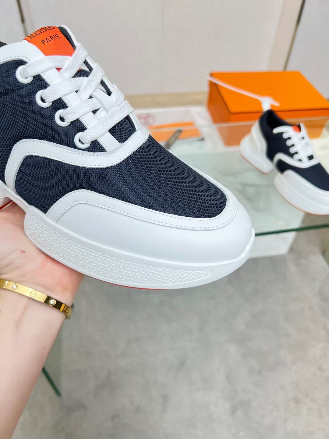 GIGA SNEAKER CHARCOAL BLUE CALFSKIN - 35