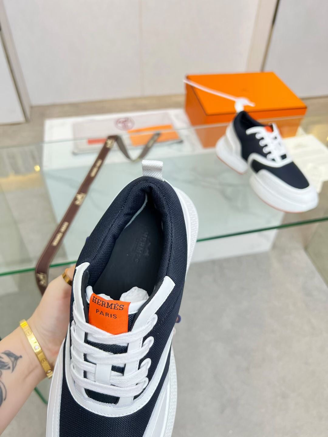 GIGA SNEAKER CHARCOAL BLUE CALFSKIN - 35