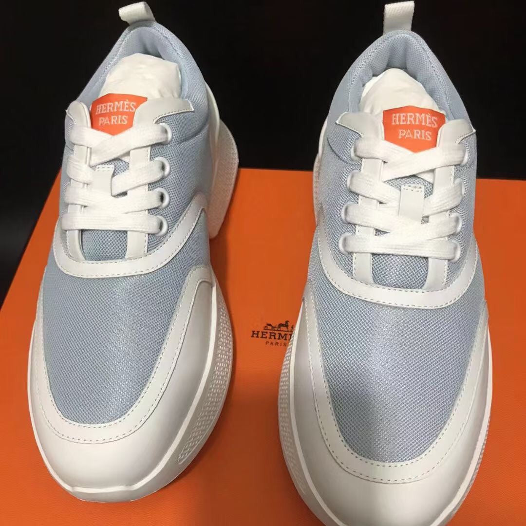 GIGA SNEAKER BRIGHT GRAY MIX WHITE CALFSKIN - 35