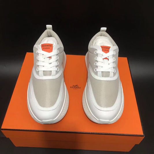 GIGA SNEAKER LIGHT GRAY MIX WHITE CALFSKIN - 35