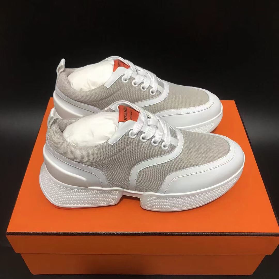 GIGA SNEAKER LIGHT GRAY MIX WHITE CALFSKIN - 35