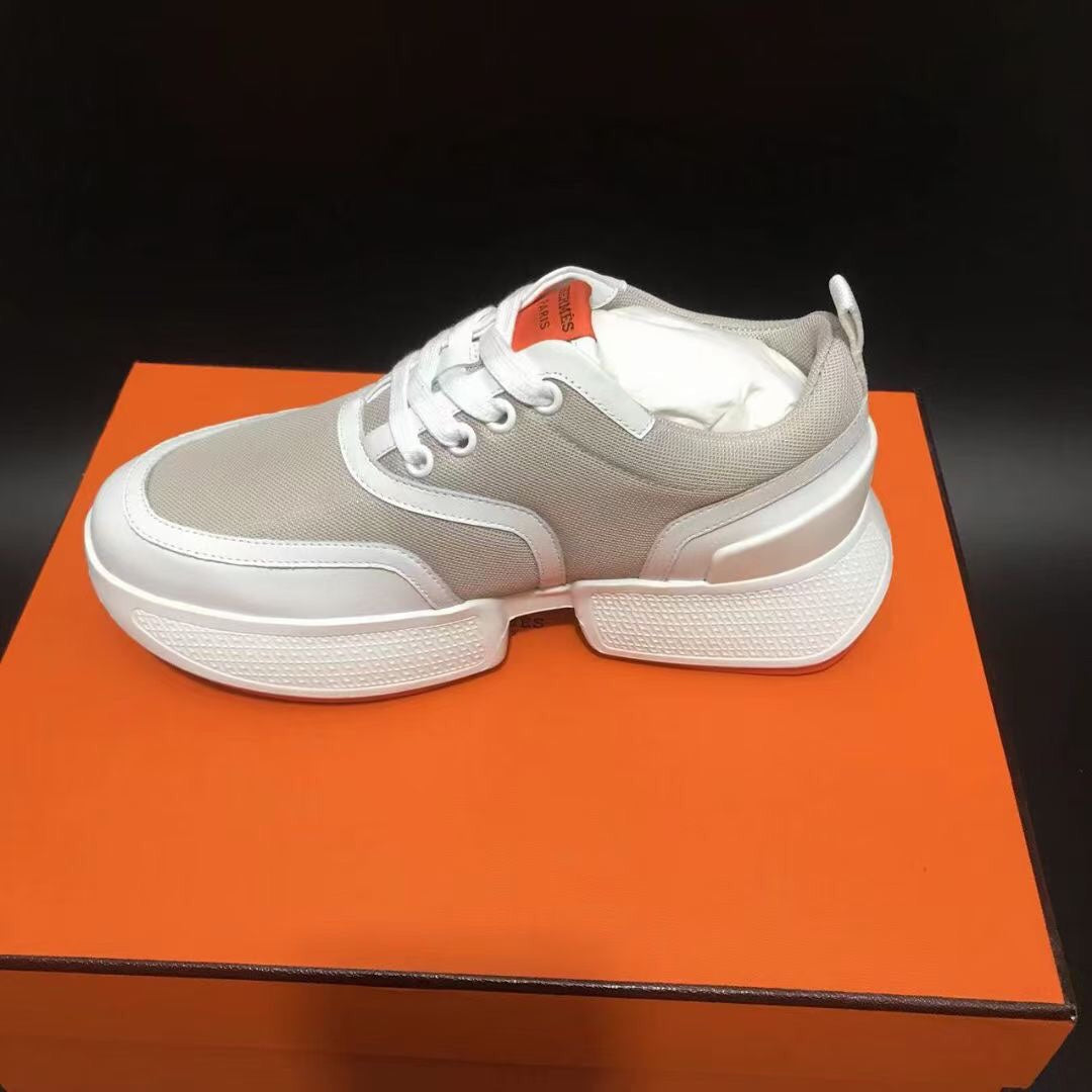 GIGA SNEAKER LIGHT GRAY MIX WHITE CALFSKIN - 35