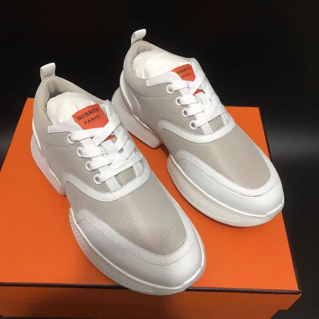 GIGA SNEAKER LIGHT GRAY MIX WHITE CALFSKIN - 35