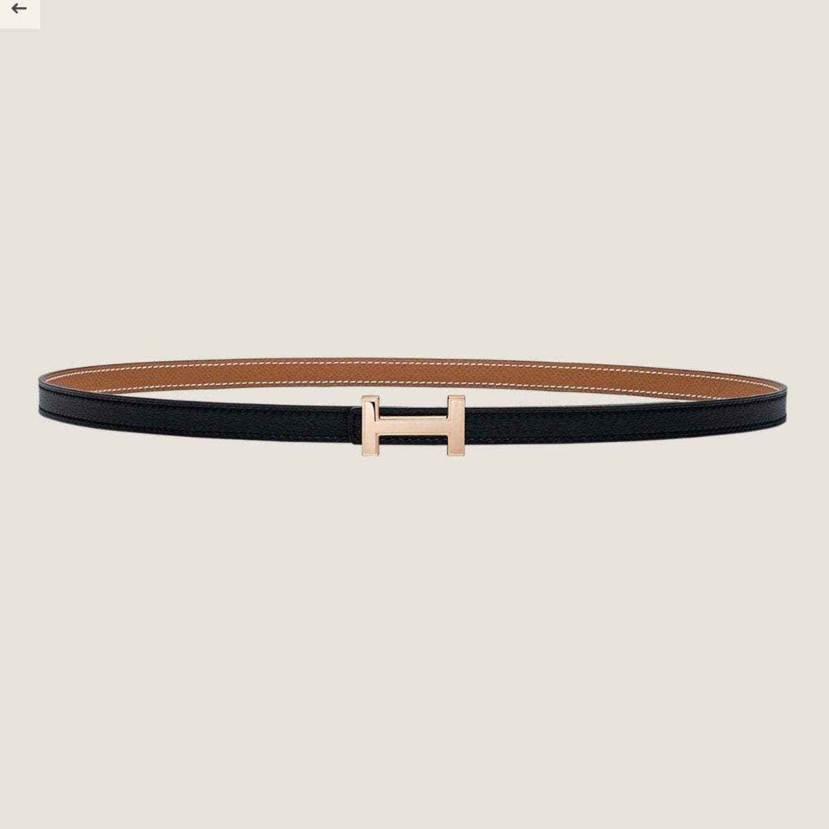 HM FOCUS BUCKLE & REVERSIBLE BLACK AND TAWNY BROWN LEATHER STRAP 13MM COPPER HARDWARE - 30