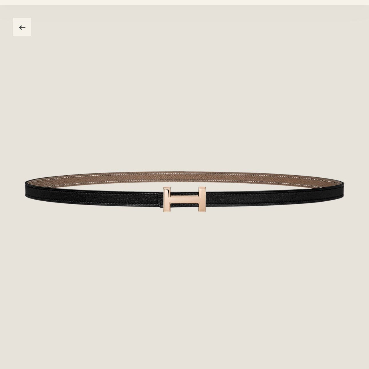 HM FOCUS BUCKLE & REVERSIBLE BLACK AND CAMEL BROWN LEATHER STRAP 13MM COPPER HARDWARE - 30