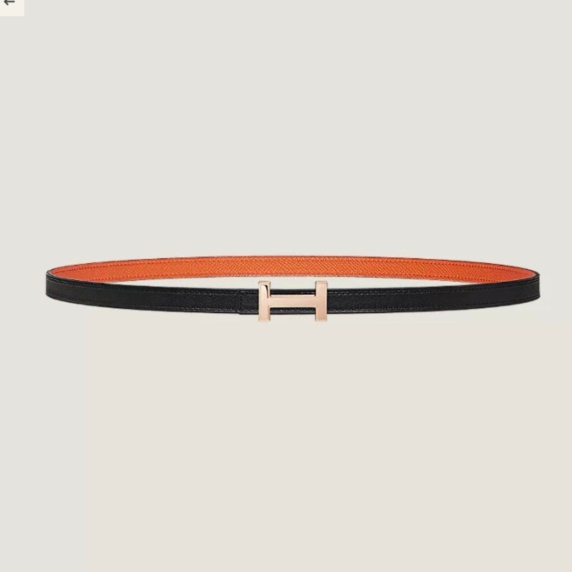 HM FOCUS BUCKLE & REVERSIBLE BLACK AND ORANGE LEATHER STRAP 13MM COPPER HARDWARE - 30