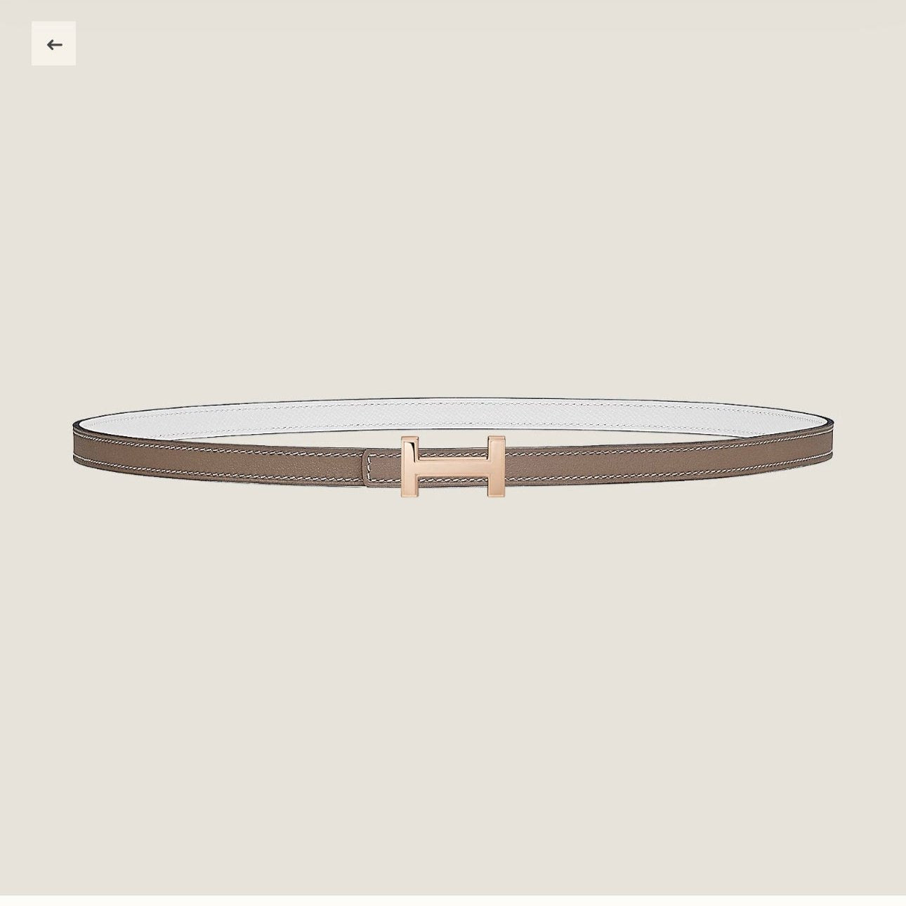 HM FOCUS BUCKLE & REVERSIBLE PEANUT BROWN AND WHITE LEATHER STRAP 13MM COPPER HARDWARE - 30