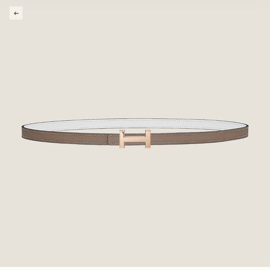 HM FOCUS BUCKLE & REVERSIBLE PEANUT BROWN AND WHITE LEATHER STRAP 13MM COPPER HARDWARE - 30