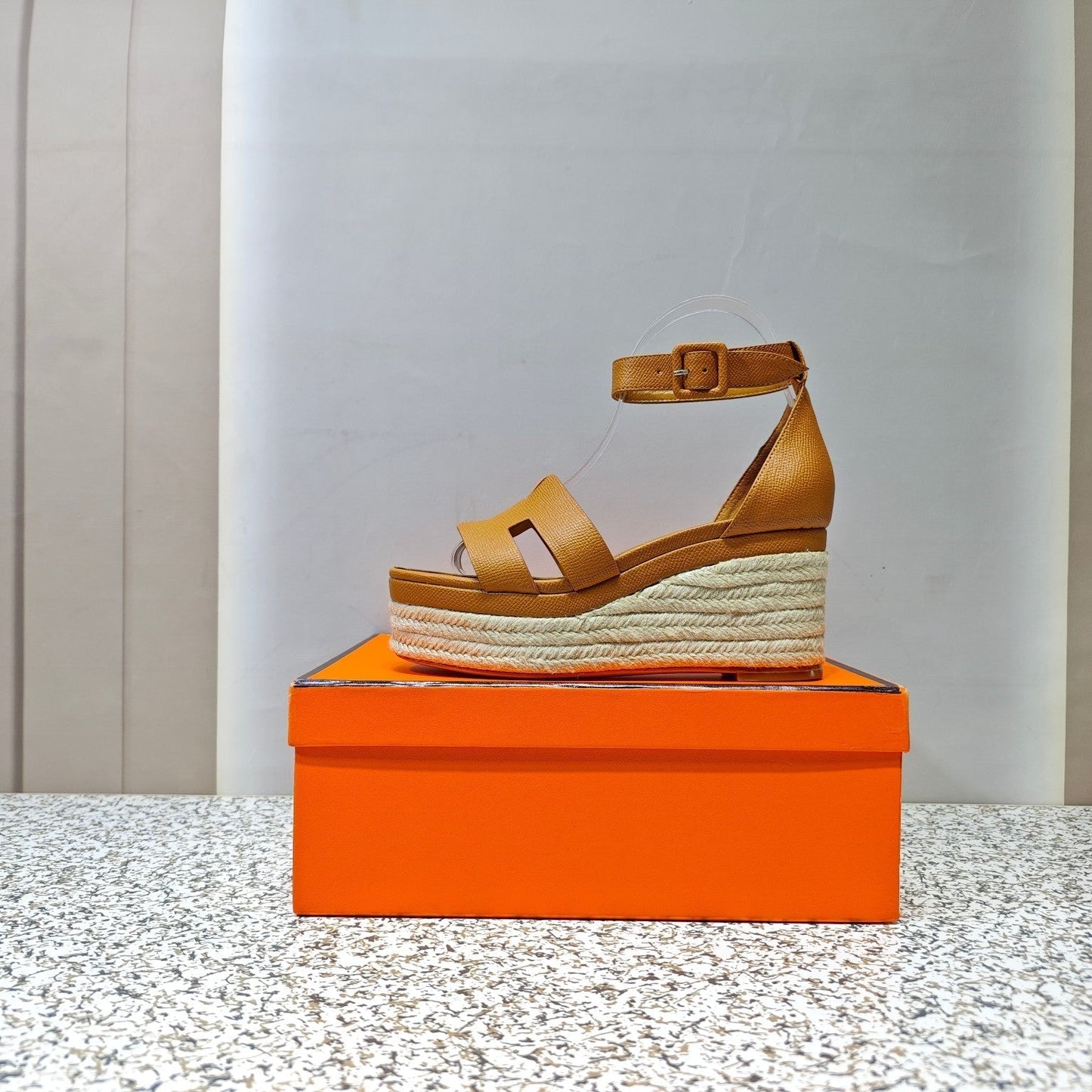ELDA ESPADRILLE 80 AMBER CALFSKIN - 35