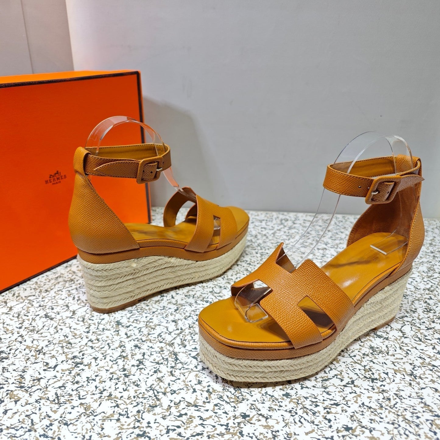 ELDA ESPADRILLE 80 AMBER CALFSKIN - 35