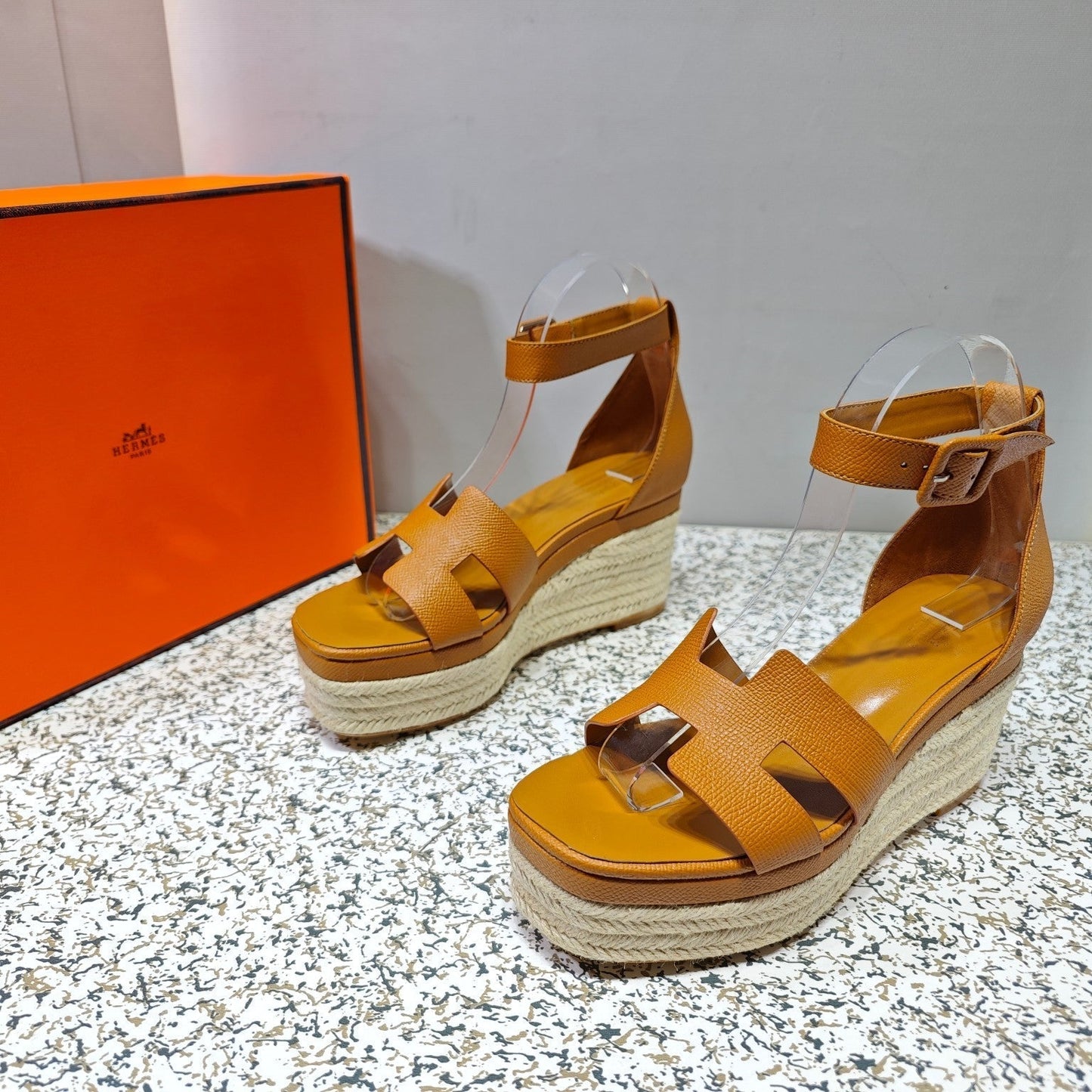 ELDA ESPADRILLE 80 AMBER CALFSKIN - 35