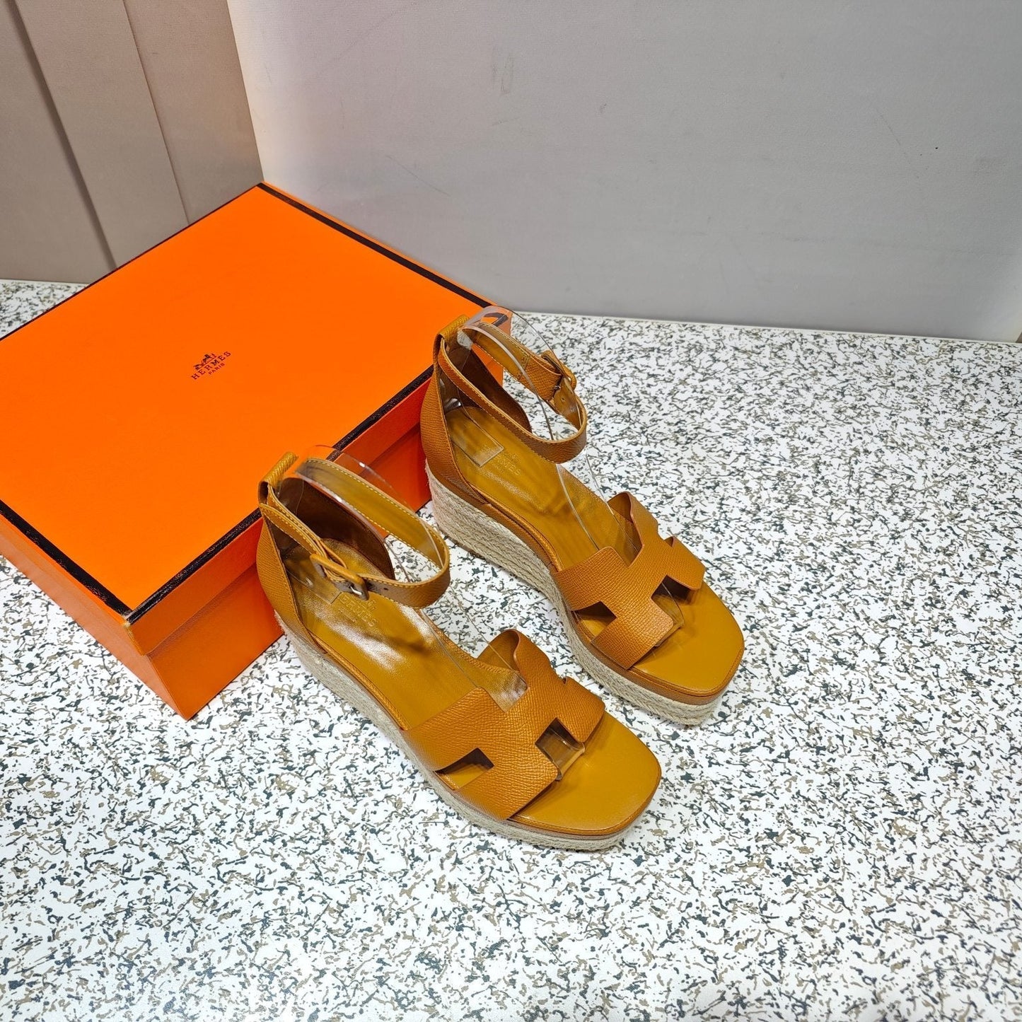 ELDA ESPADRILLE 80 AMBER CALFSKIN - 35