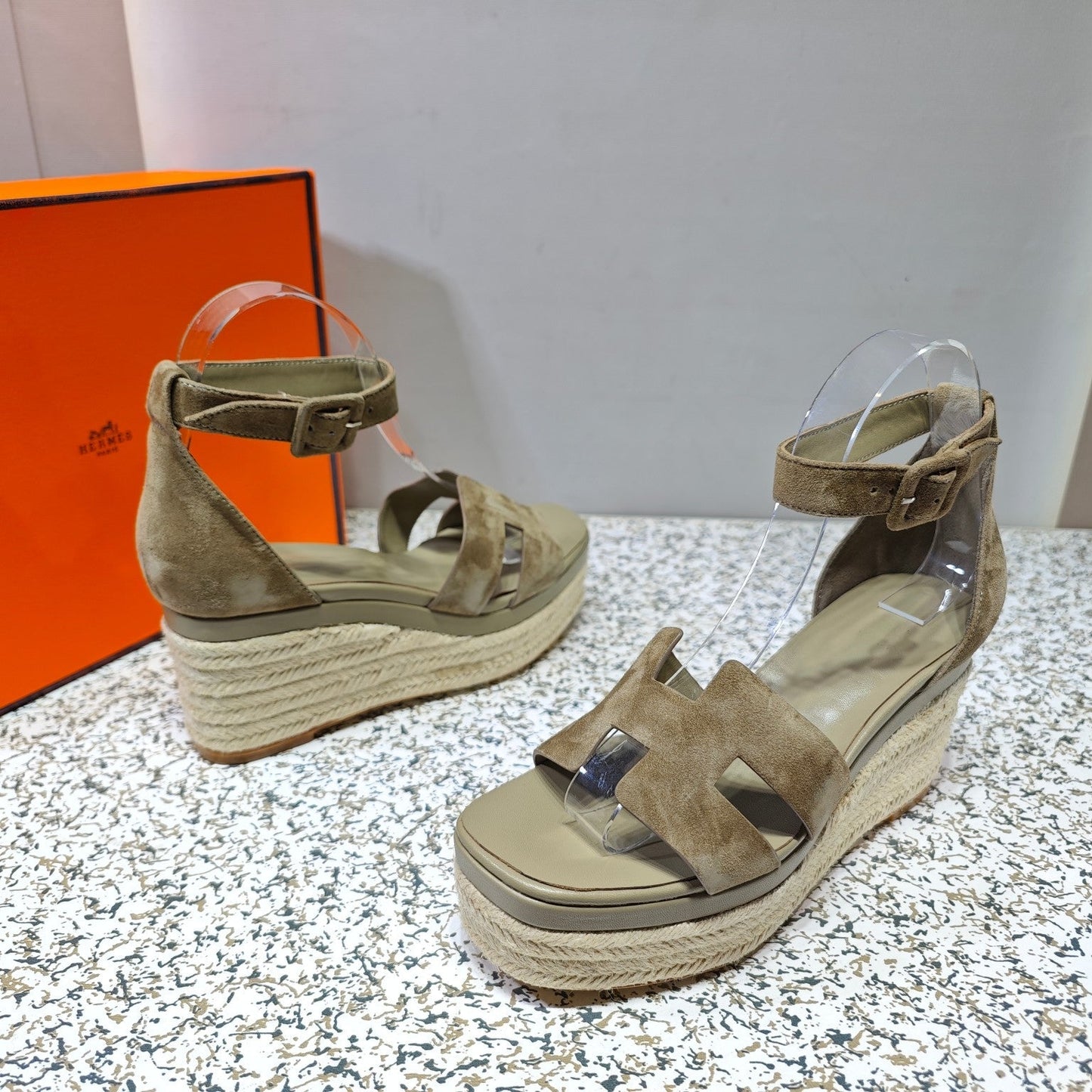 ELDA ESPADRILLE 80 MOCHA BROWN SUEDE - 35