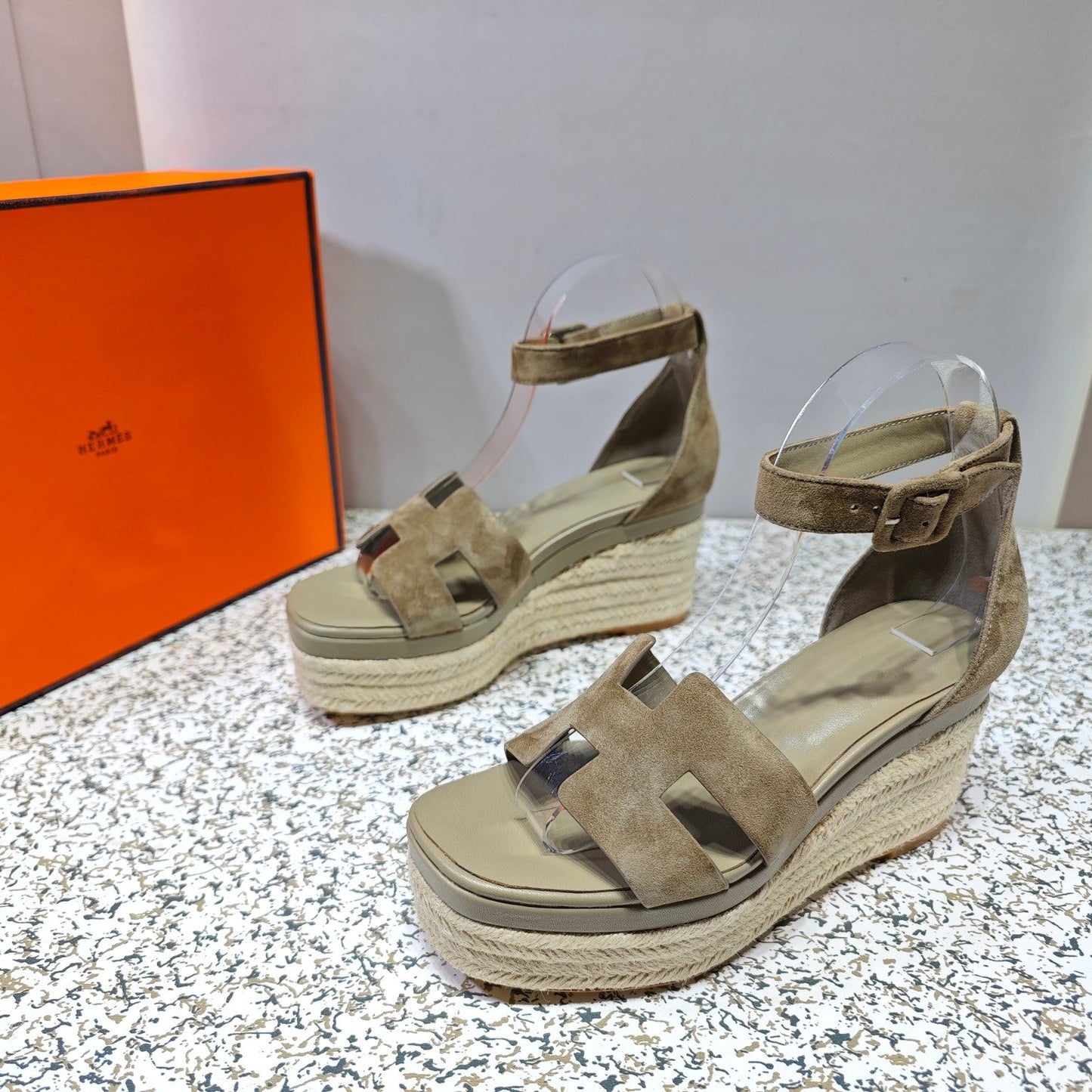 ELDA ESPADRILLE 80 MOCHA BROWN SUEDE - 35