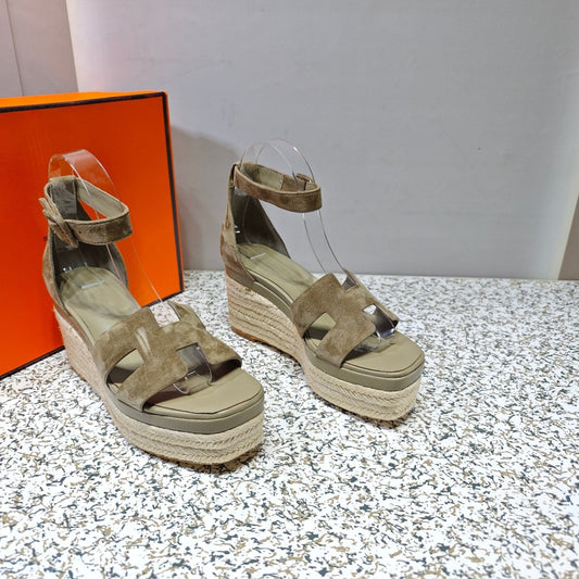 ELDA ESPADRILLE 80 MOCHA BROWN SUEDE - 35