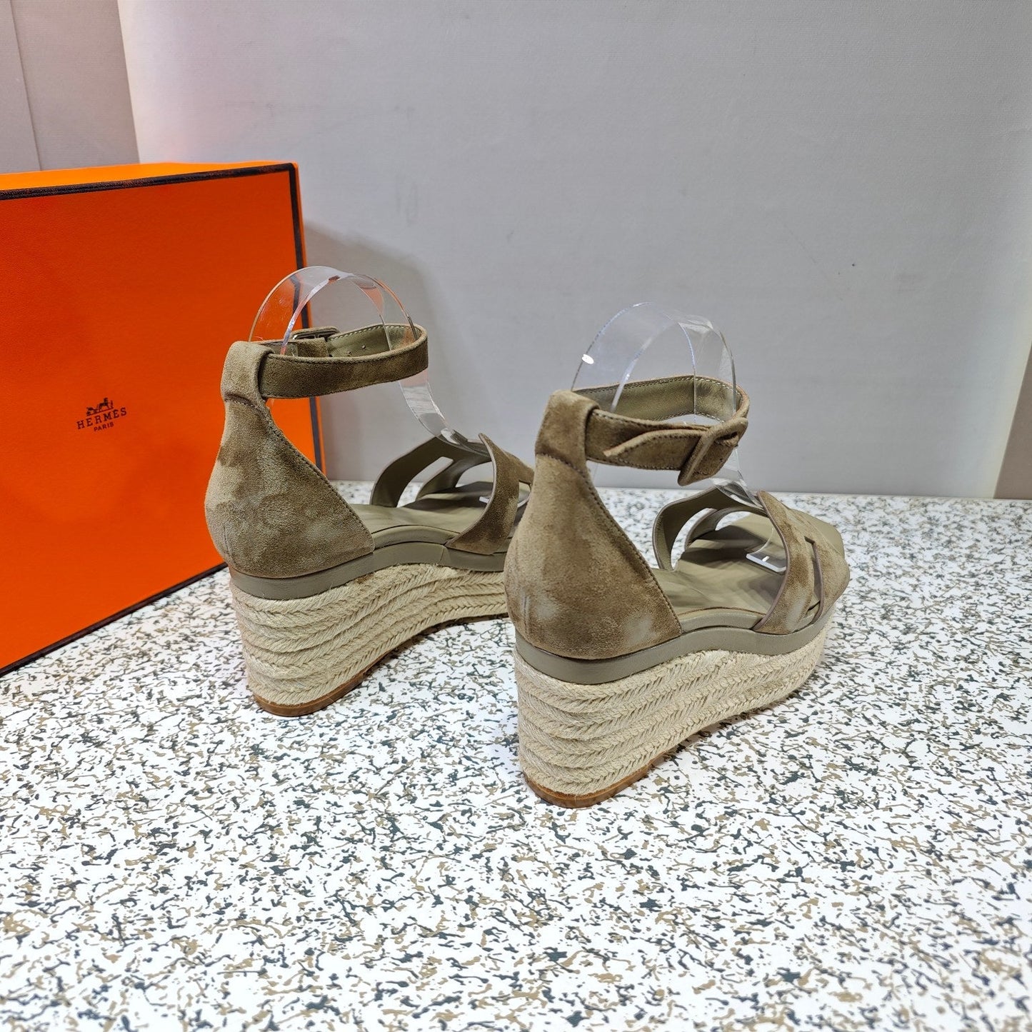 ELDA ESPADRILLE 80 MOCHA BROWN SUEDE - 35