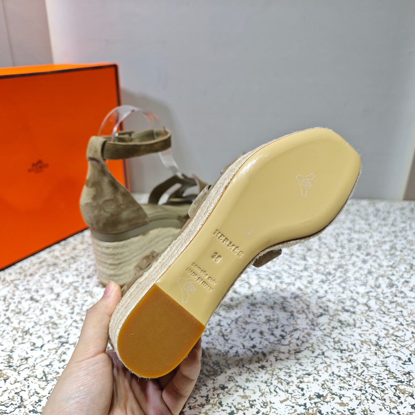 ELDA ESPADRILLE 80 MOCHA BROWN SUEDE - 35