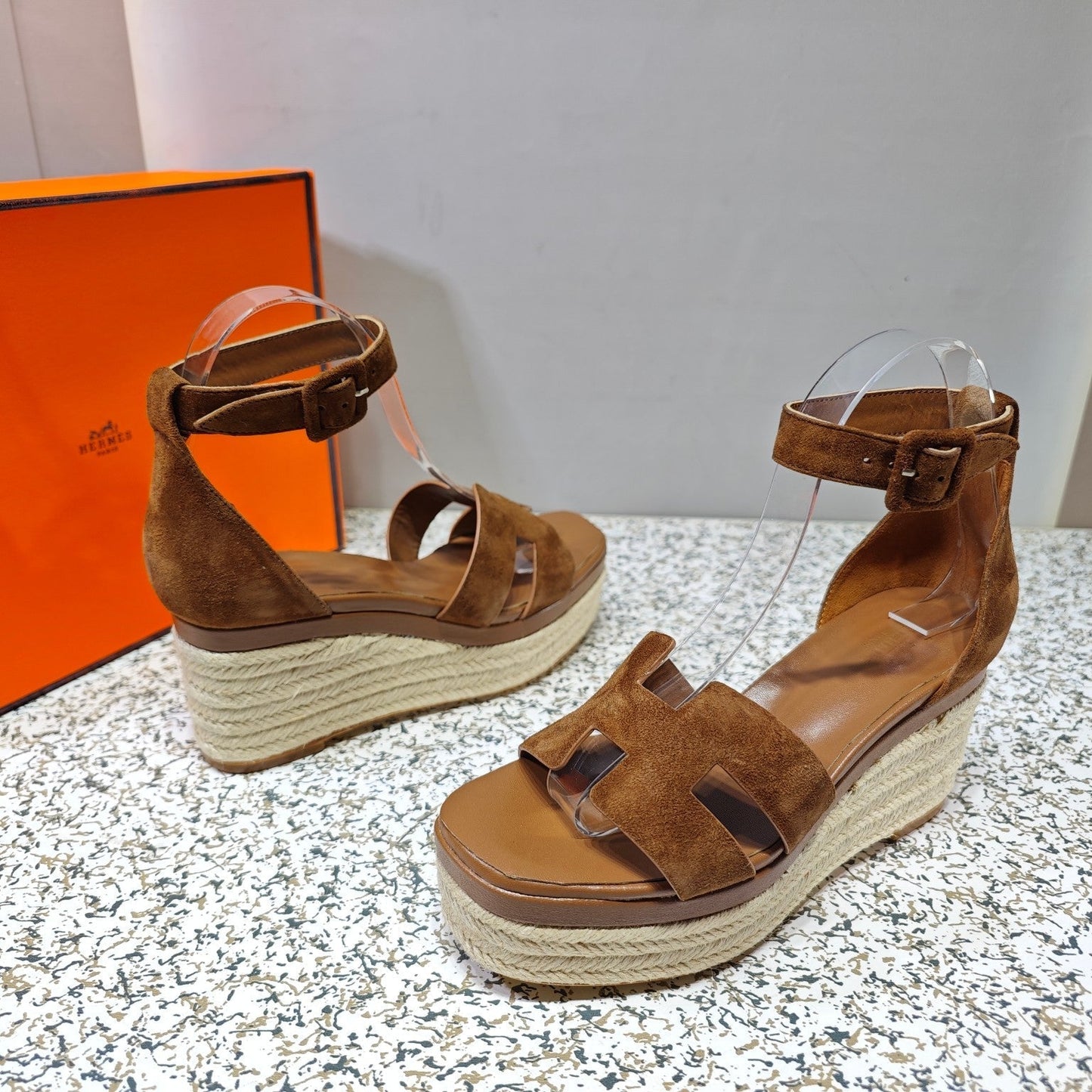 ELDA ESPADRILLE 80 BROWN SUEDE - 35