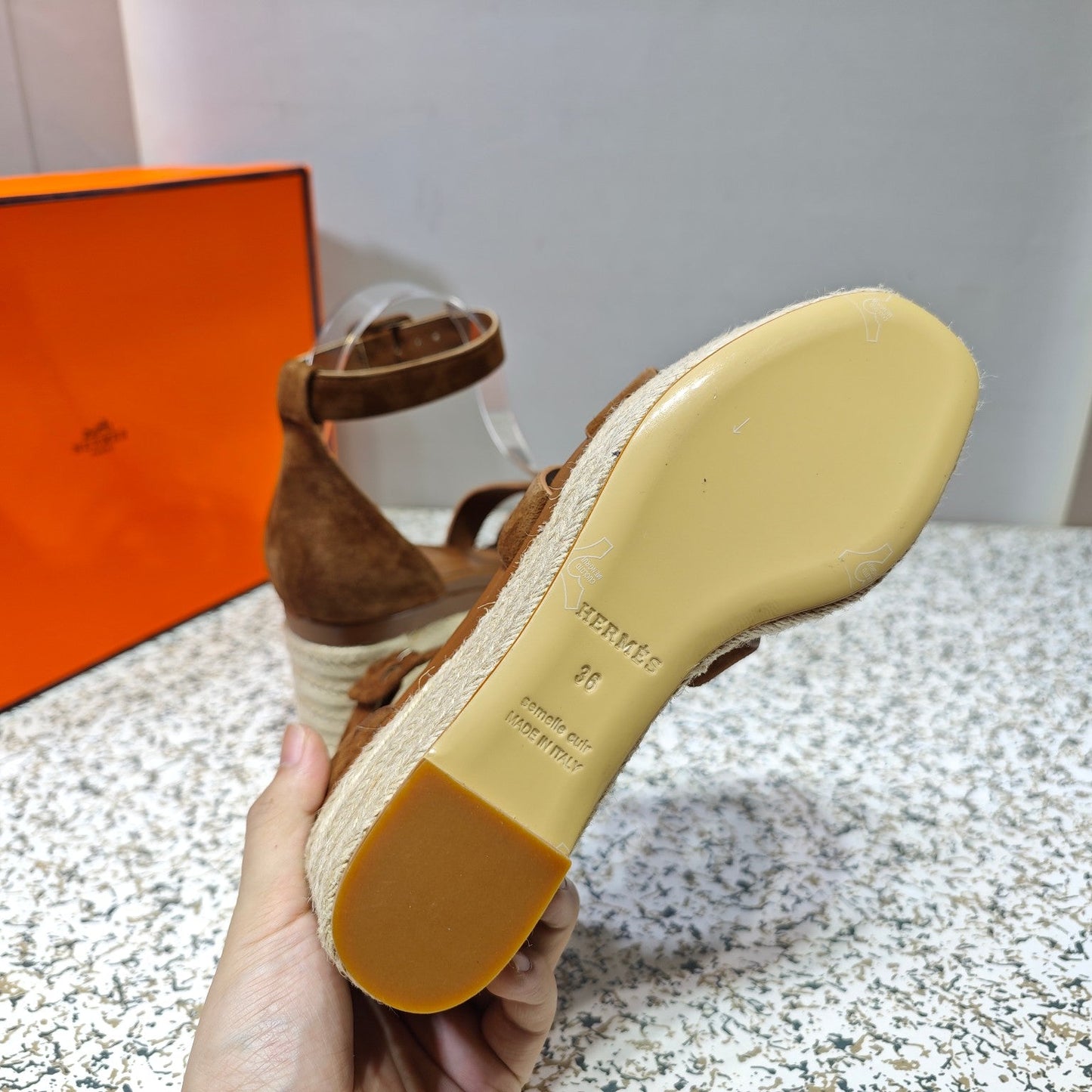 ELDA ESPADRILLE 80 BROWN SUEDE - 35