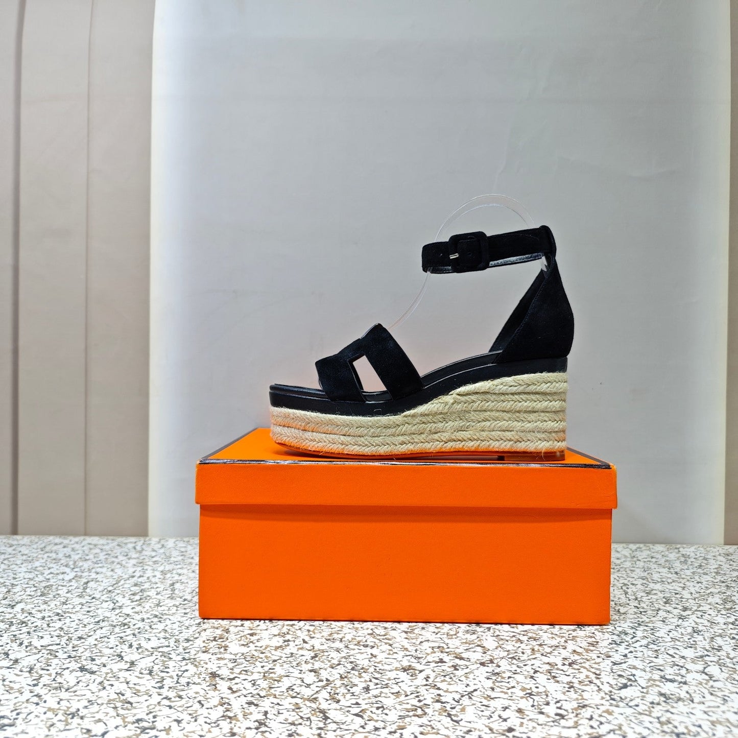 ELDA ESPADRILLE 80 BLACK SUEDE - 35