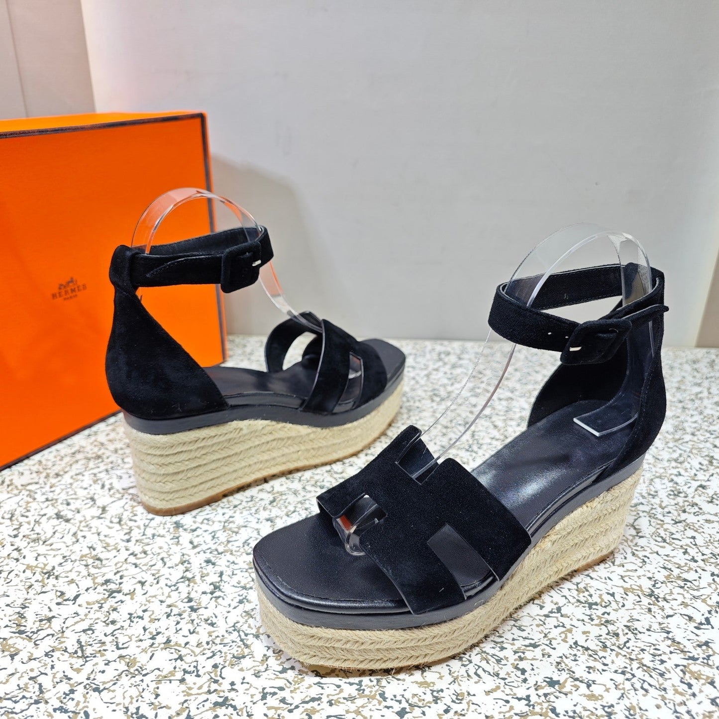 ELDA ESPADRILLE 80 BLACK SUEDE - 35