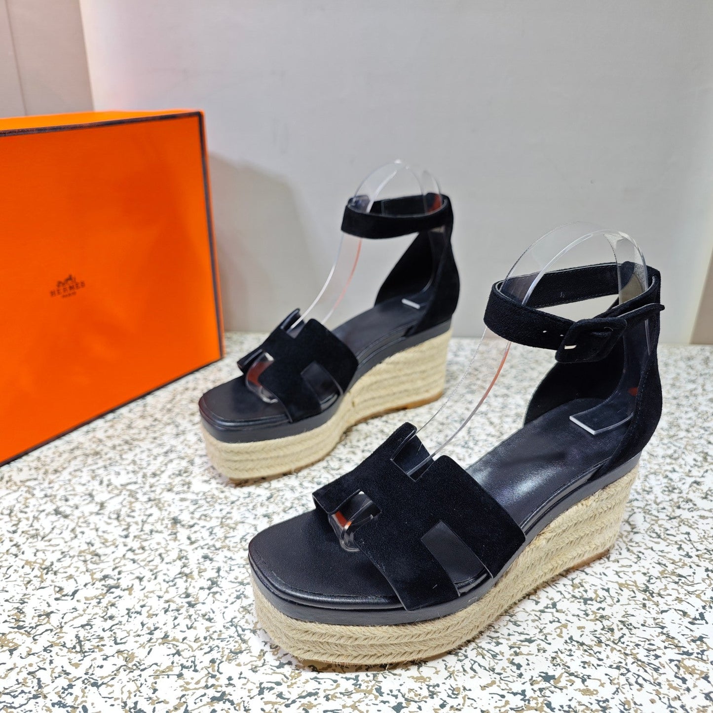 ELDA ESPADRILLE 80 BLACK SUEDE - 35