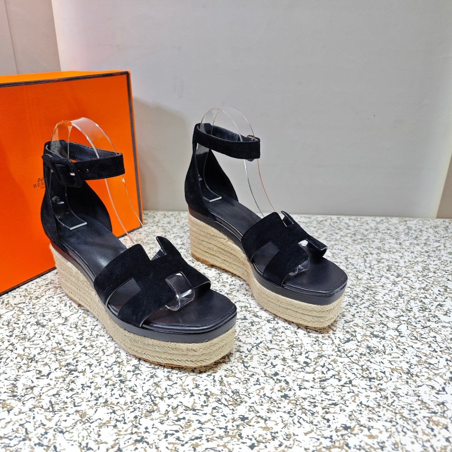 ELDA ESPADRILLE 80 BLACK SUEDE - 35