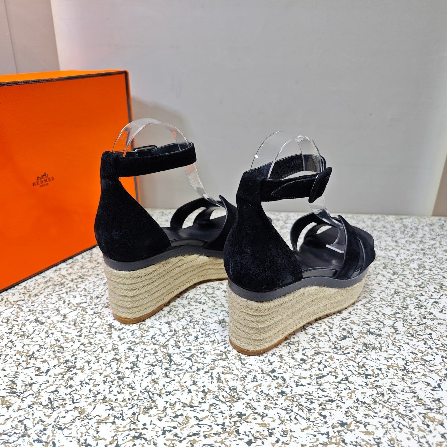 ELDA ESPADRILLE 80 BLACK SUEDE - 35