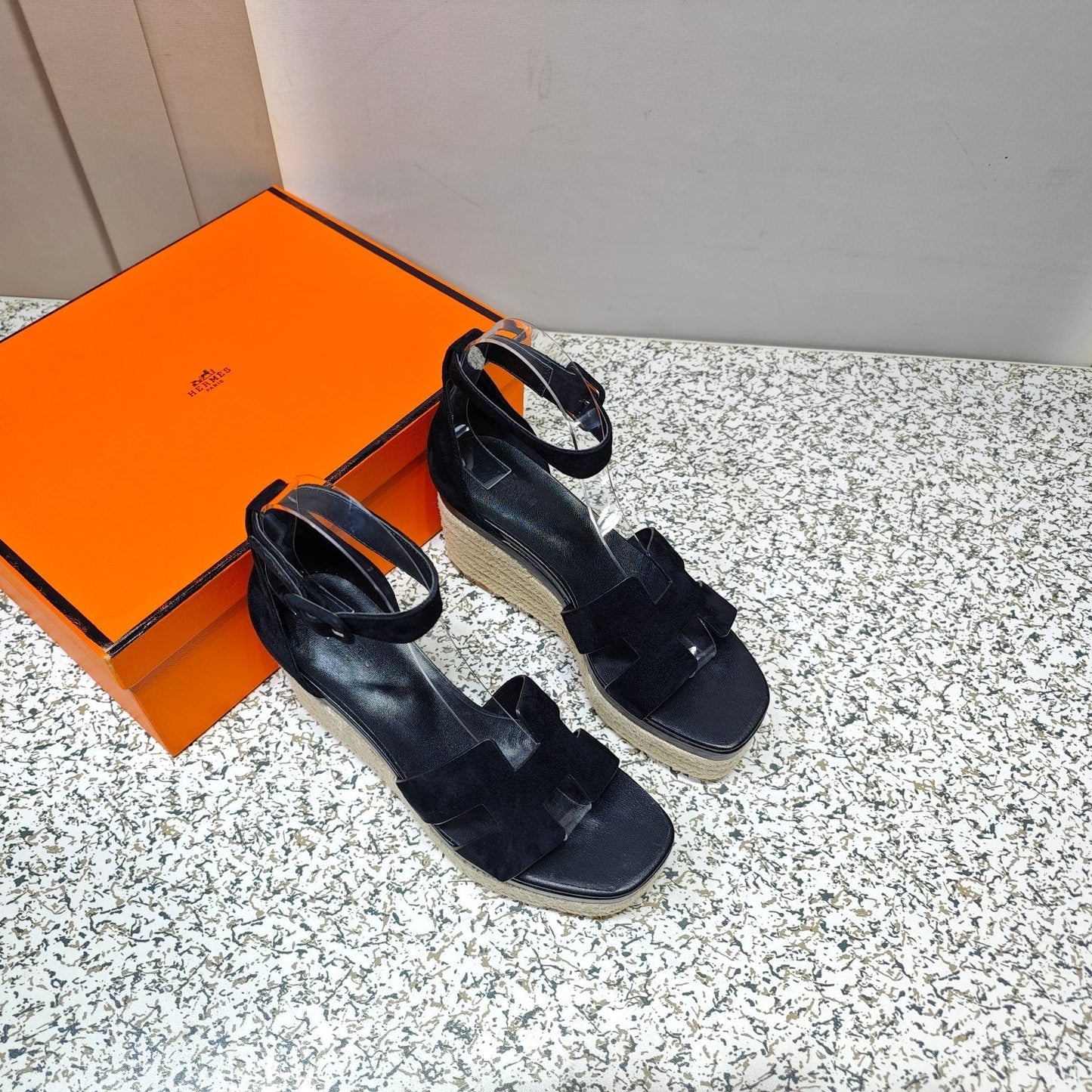 ELDA ESPADRILLE 80 BLACK SUEDE - 35