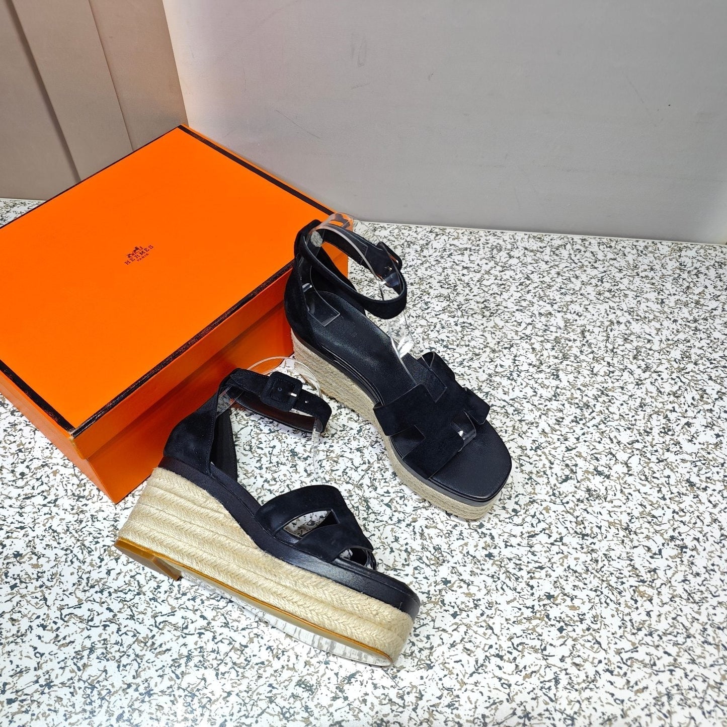 ELDA ESPADRILLE 80 BLACK SUEDE - 35