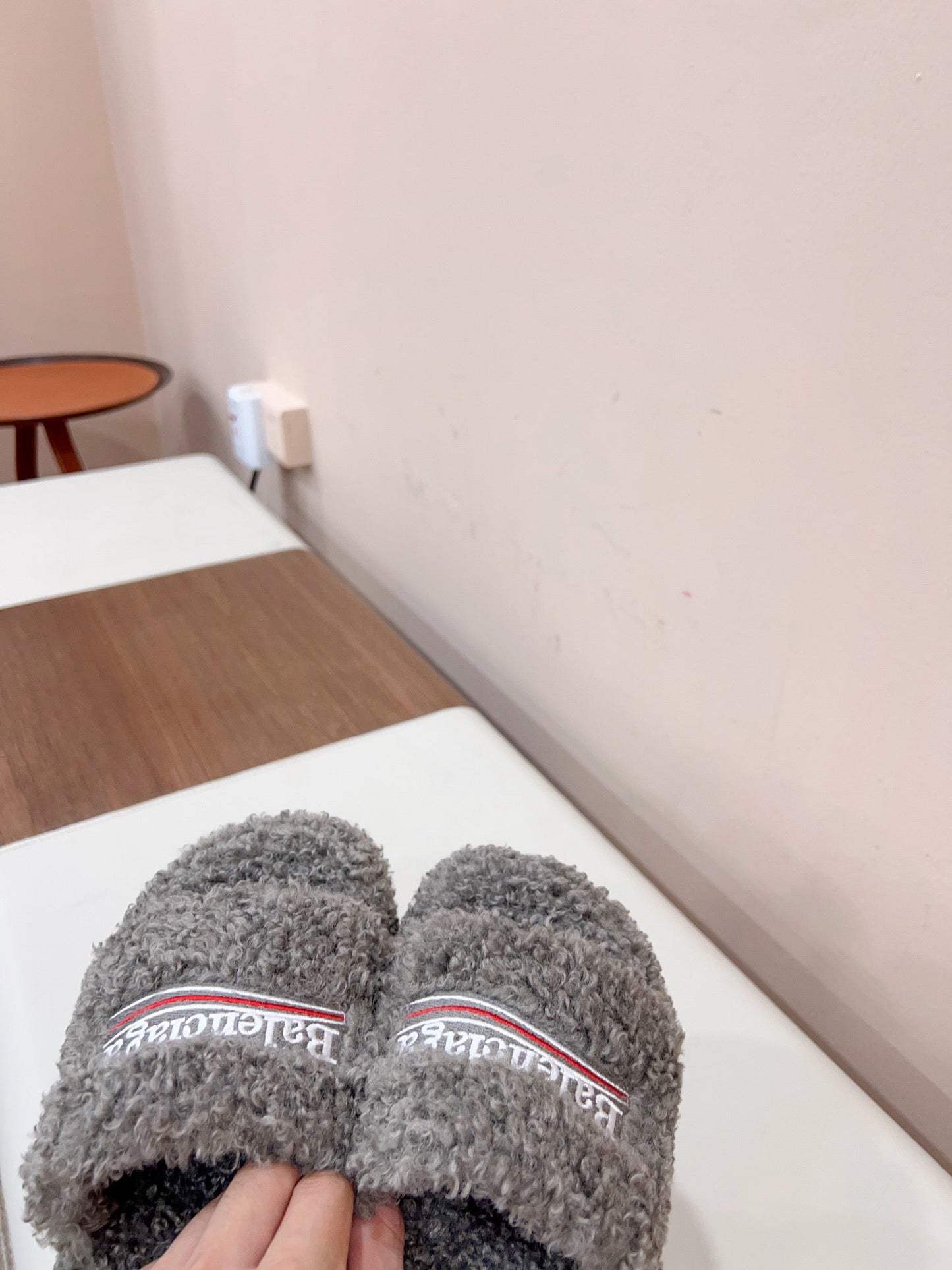 THICK-SOLED SLIPPERS IN GRAY WOOL - 35
