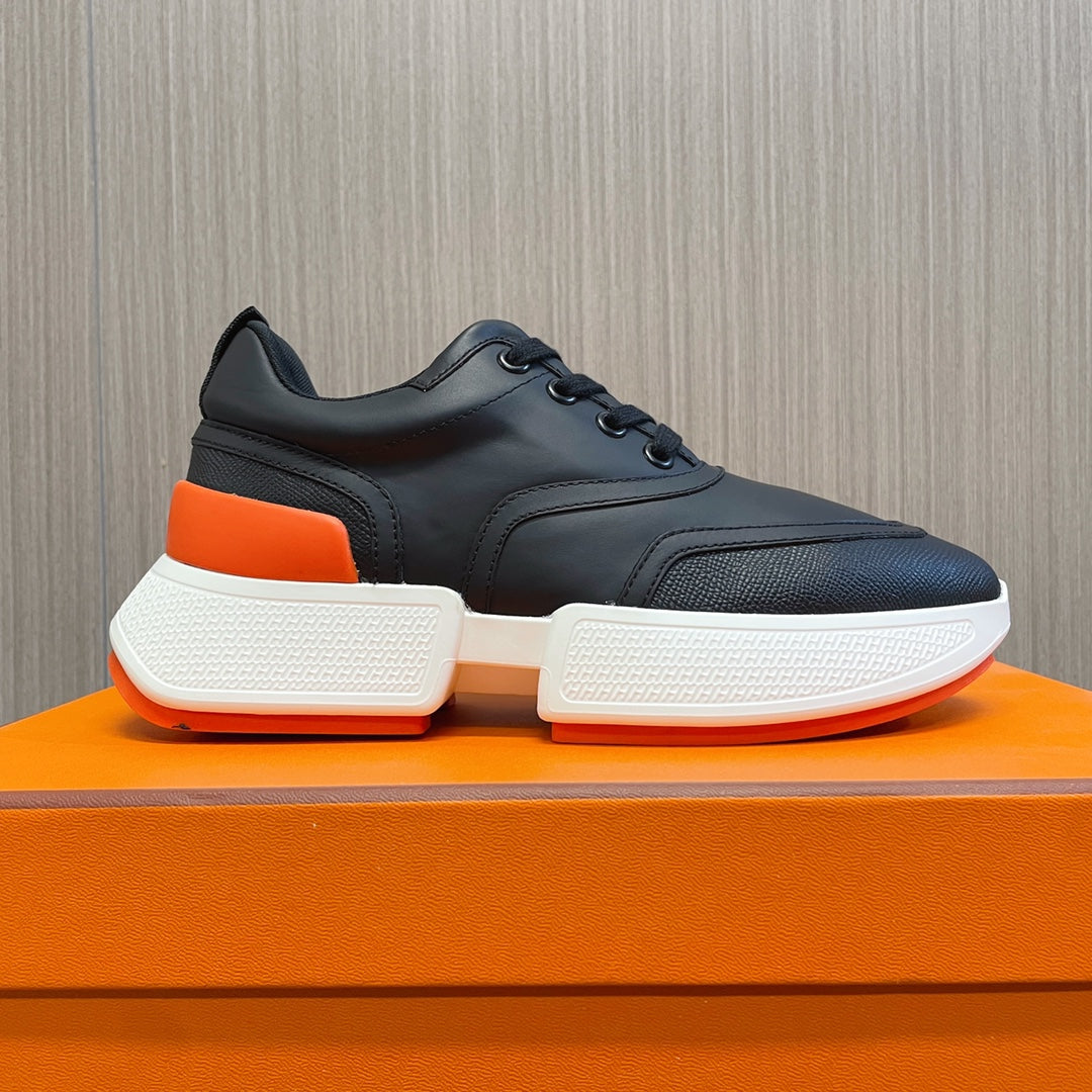 GIGA SNEAKER GLOSSY BLACK CALFSKIN - 35