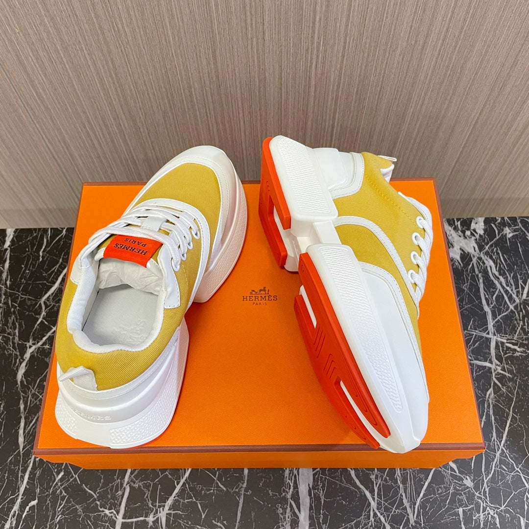 GIGA SNEAKER YELLOW MIX WHITE CALFSKIN - 35