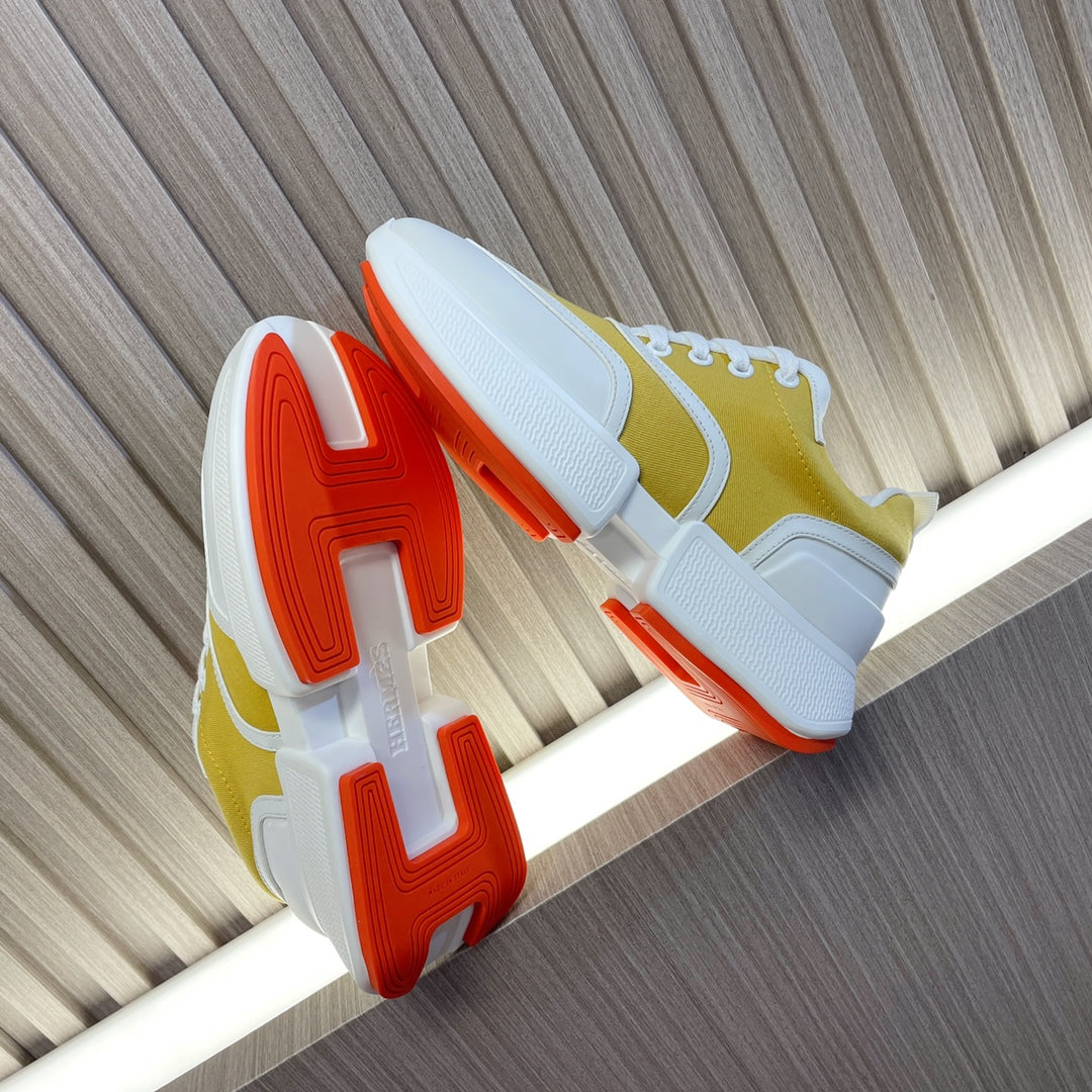 GIGA SNEAKER YELLOW MIX WHITE CALFSKIN - 35