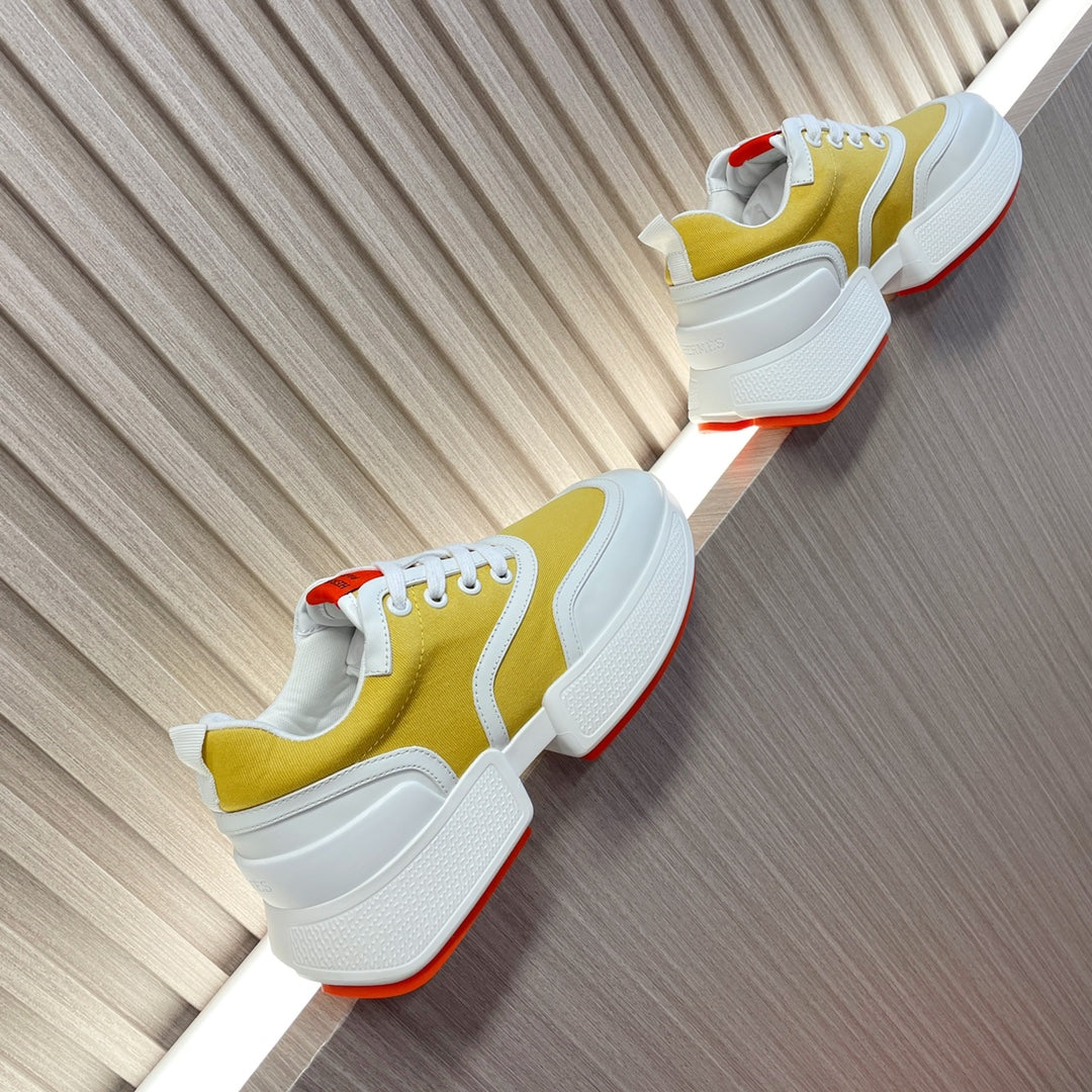 GIGA SNEAKER YELLOW MIX WHITE CALFSKIN - 35