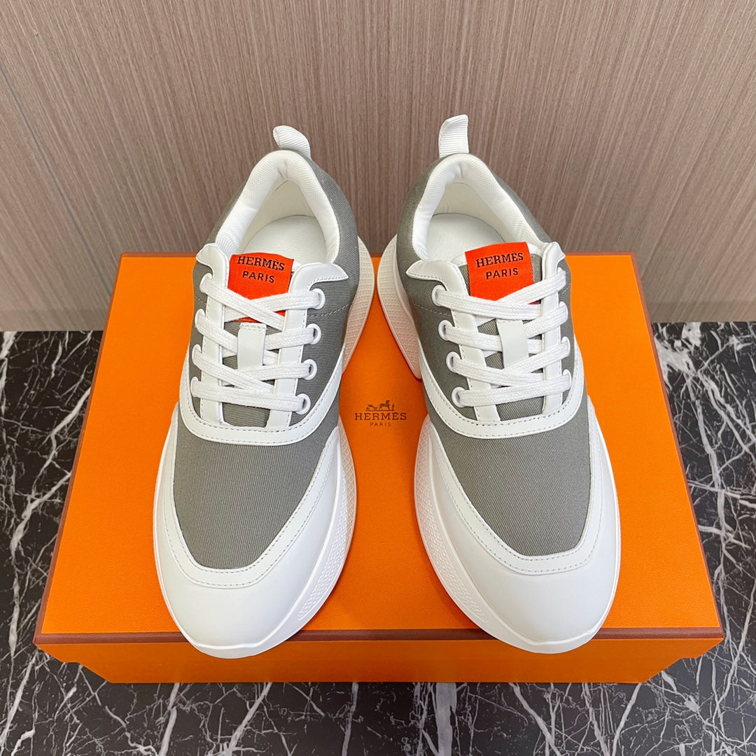 GIGA SNEAKER GRAY MIX WHITE CALFSKIN - 35